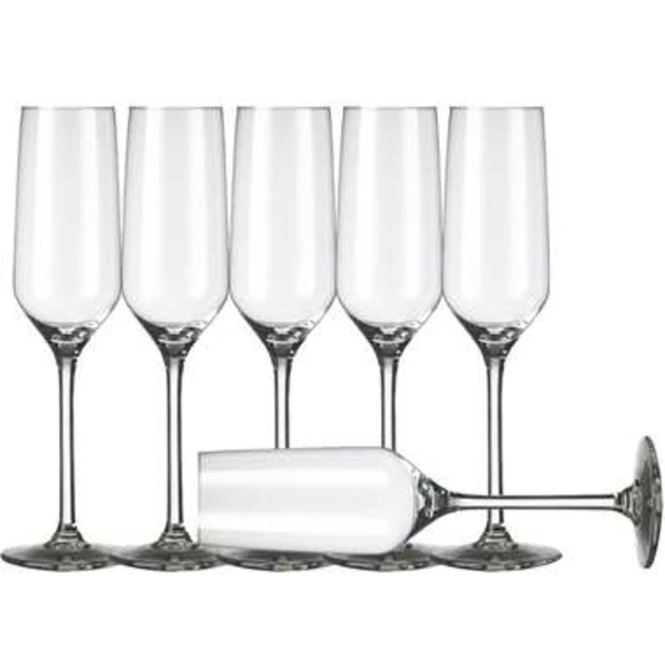 Champagneglazen Carre - 6 Stuks - Glas - 220 Ml
