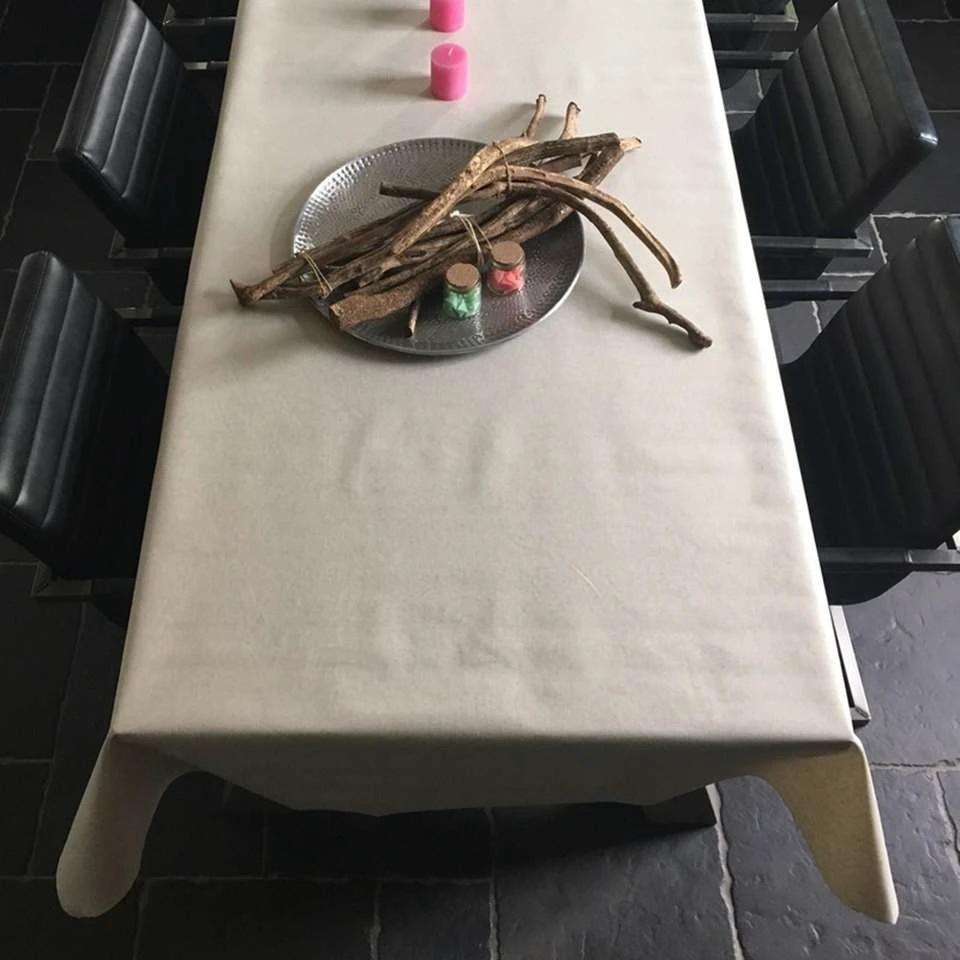 Merkloos Bellatio Design Tafellaken - Buiten - Creme Wit - 140 X 180 Cm - Afbeelding 3