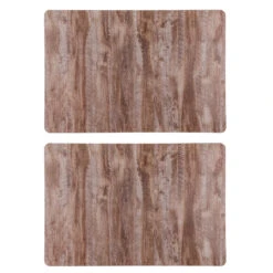 Merkloos Bellatio Design Placemats - 4 Stuks - Hout Patroon - 43 X 28 Cm