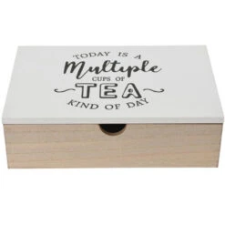 Excellent Houseware Theedoos - 6 Vakken - Hout - 24 X 16 Cm