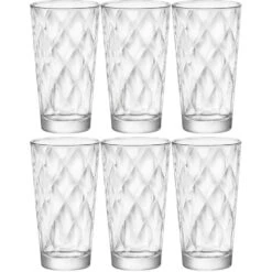 Bormioli Rocco Longdrinkglazen - 6 Stuks - Relief - Glas - 370 Ml