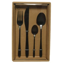 Decoris Bestekset - 16-delig - Zwart - RVS - 4 Personen