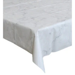 Bellatio Design Tafelzeil - Lichtgrijs - Marmer Look - 140 X 250 Cm