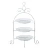 Etagere - 3-laags - Wit - Metaal En Glas - 30 X 32 Cm