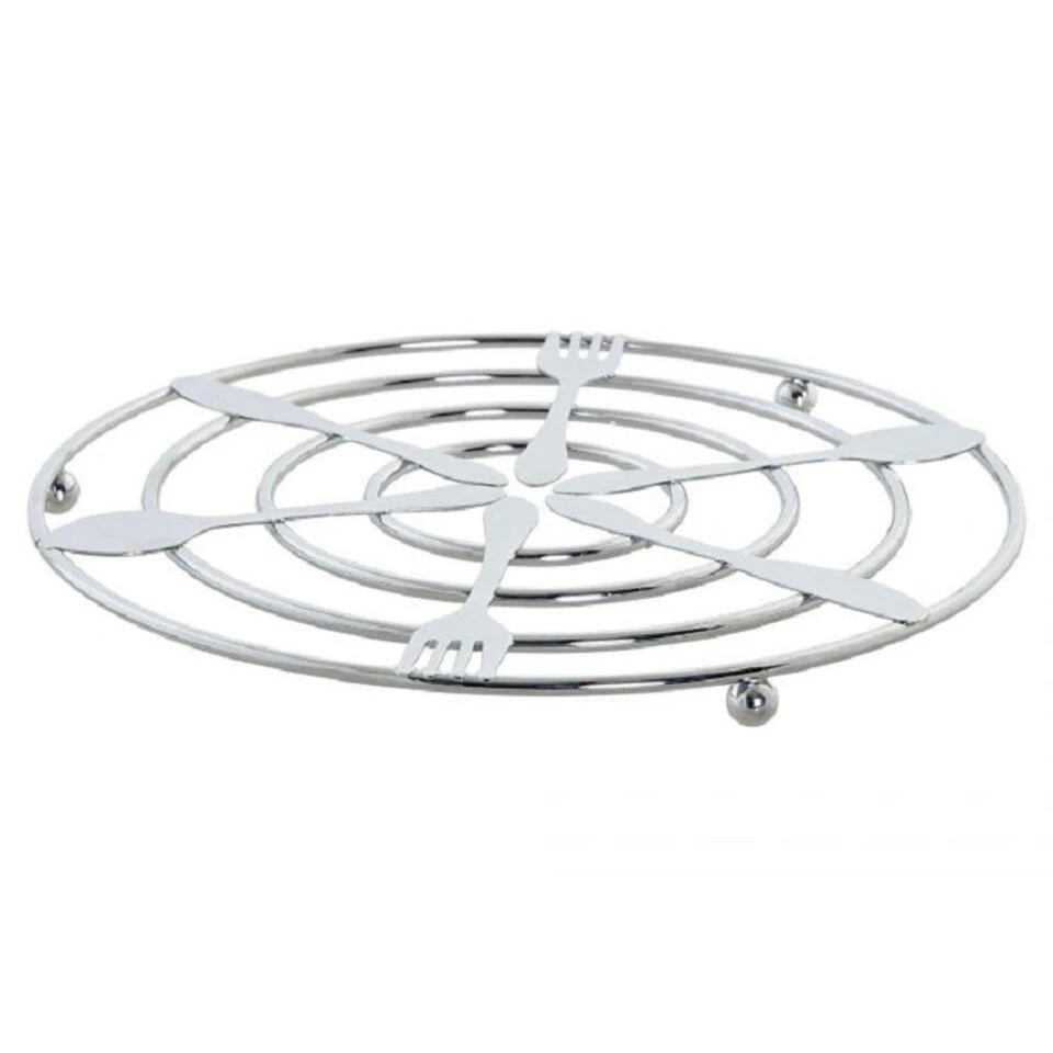 Items Pannenonderzetter - Zilverkleurig - Rond - 20 Cm