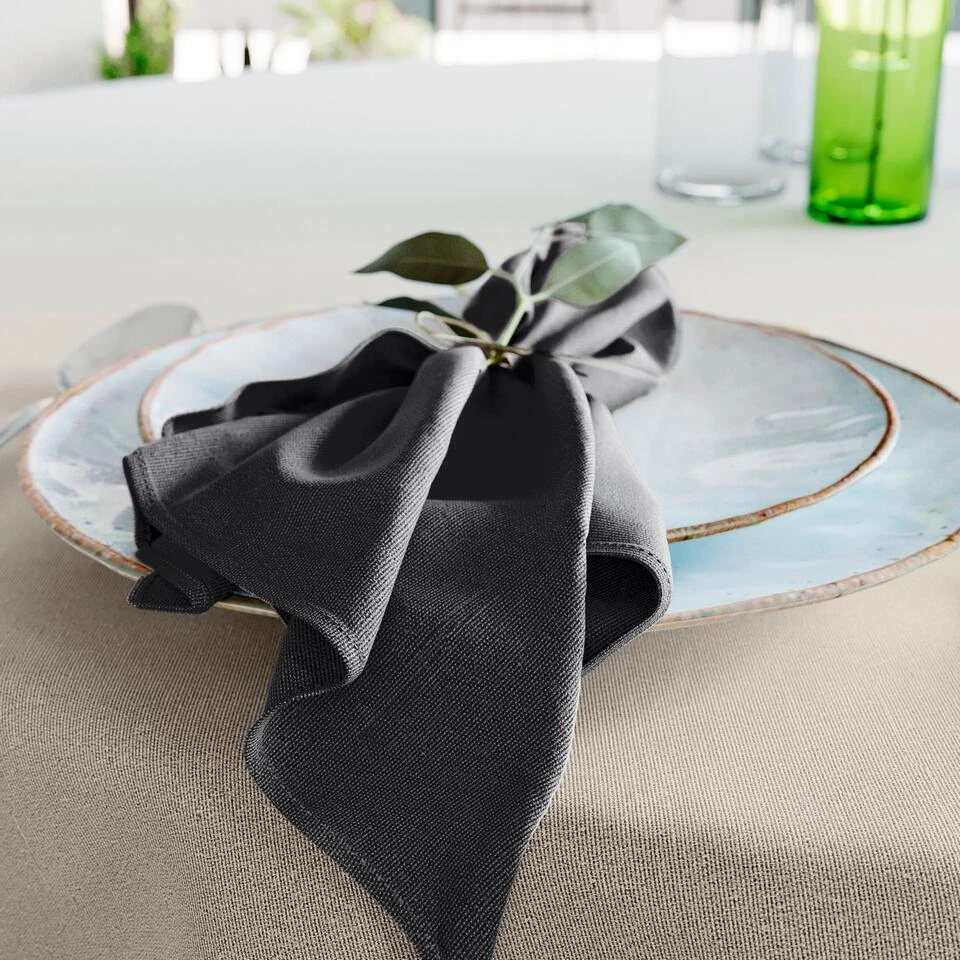 Mistral Home - Set Van 4 Servetten - 43x43 Cm - Zwart - Afbeelding 2