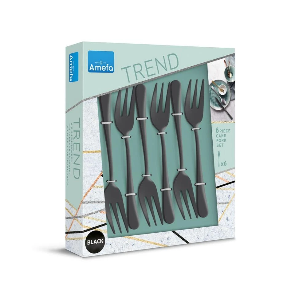Amefa Austin Black 6 Gebaksvorkjes - Afbeelding 3