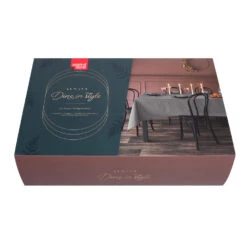 Giftbox-Tafellinnen-Dine In Style-extra Lang Tafelkleed-Donkergrijs