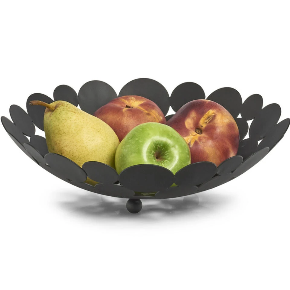 Zeller Fruitschaal - Zwart - Metaal - 29 Cm - Afbeelding 3