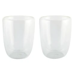 Merkloos Bellatio Design Theeglazen - 2 Stuks - Glas - Dubbelwandig - 300 Ml