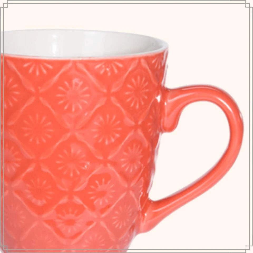 OTIX Porselein Mokken 4 Stuks 380 Ml Thee Mokken Thee Glazen Met Oor Gekleurde - Afbeelding 4