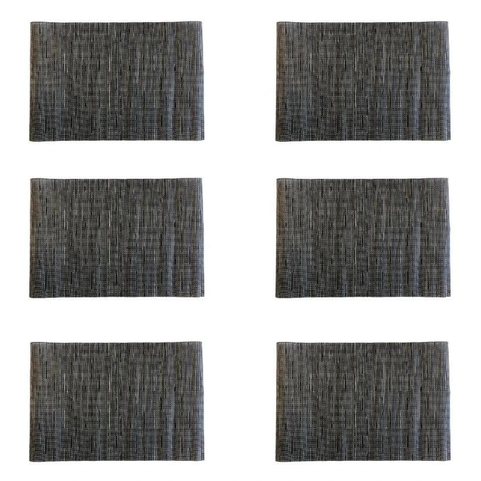 Orange85 Placemat Set Van 6 Donkergrijs 30x45 Cm Kunststof