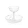 Zeller Fruitschaal - Metaal - 2-laags - Wit - 29 Cm