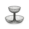 Zeller Fruitschaal - Metaal - 2-laags - Zwart - 32 Cm