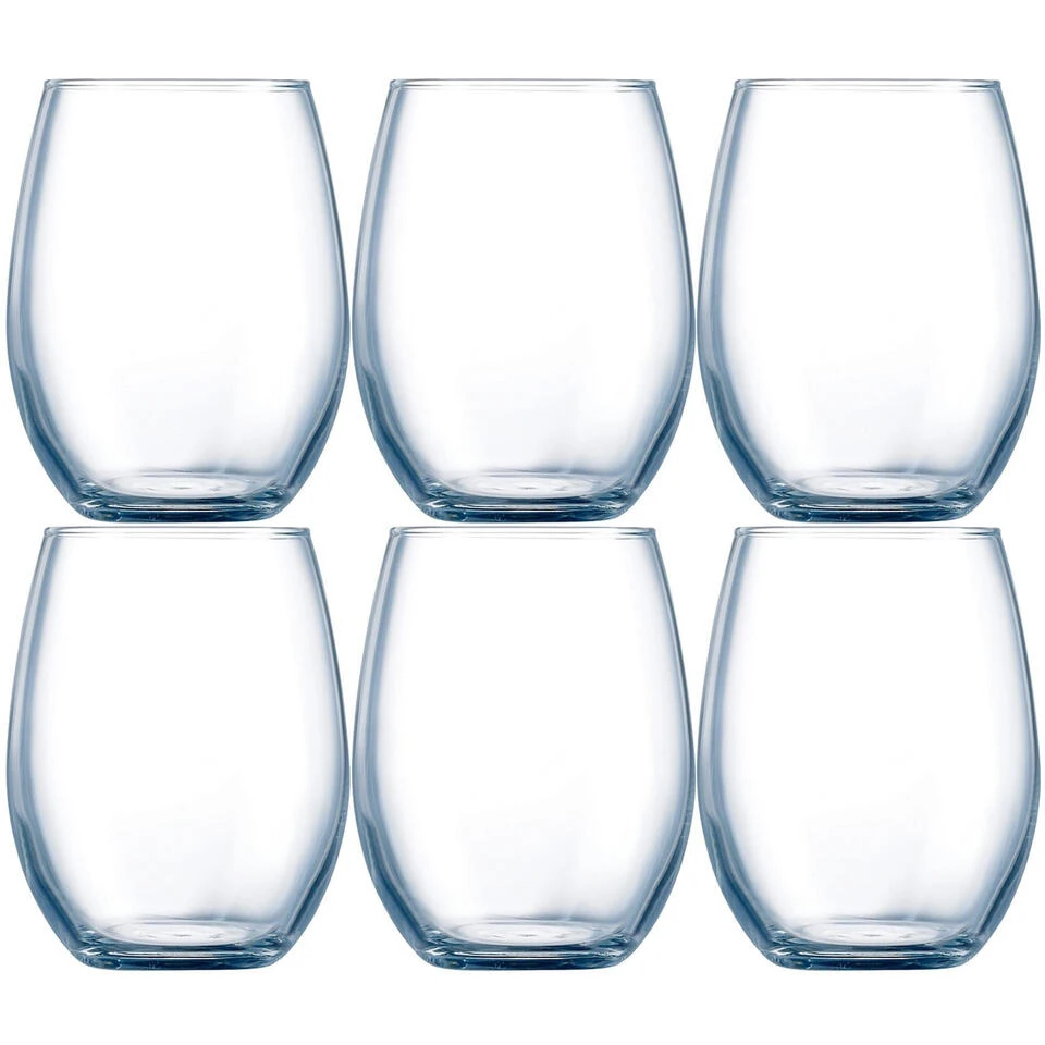 6x Stuks Luxe Transparante Drinkglazen 360 Ml Van Glas