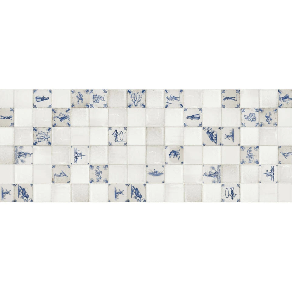 Bellatio Design Tafelzeil - Delfs Blauwe Print - 140 X 180 Cm