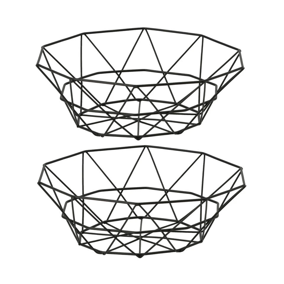 Cepewa Fruitmand - Zwart - Metaal - Rond - 28 X 10 Cm - Afbeelding 3