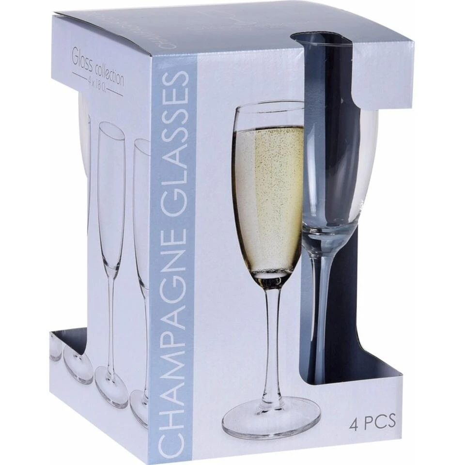 Merkloos Champagneglazen - 4 Stuks - Glas - 180 Ml - Afbeelding 2