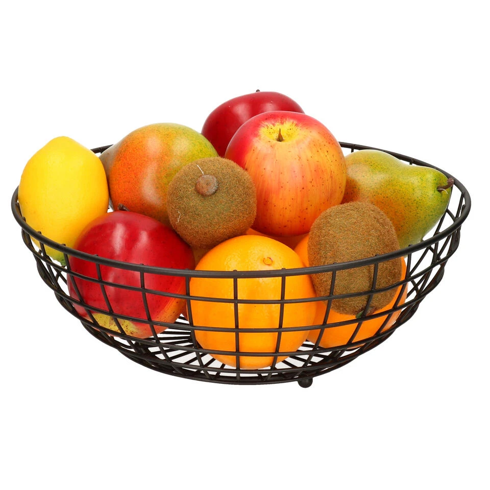 Arte R Fruitschaal - Metaal - Zwart - Rond - 28 X 11 Cm - Afbeelding 2