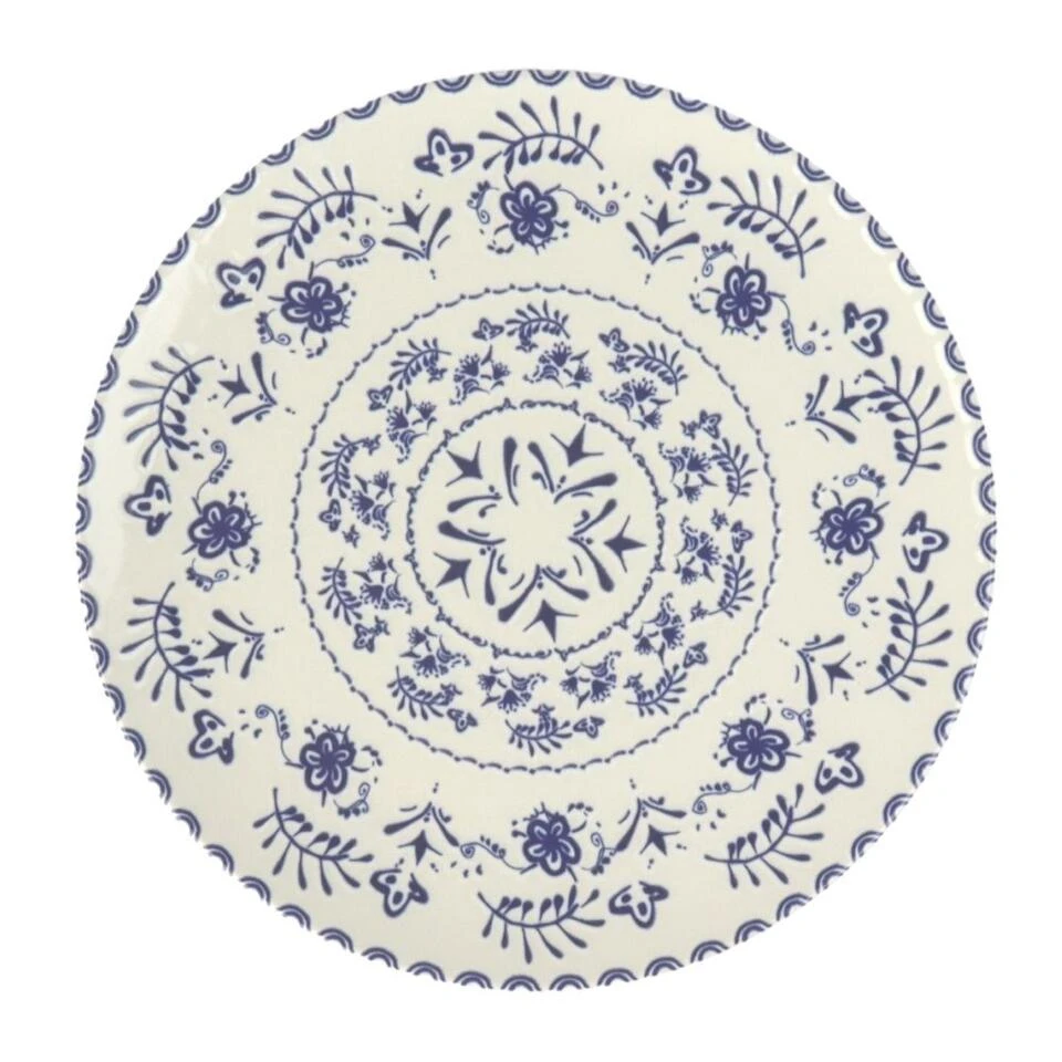 Orange85 Dinerborden 26 Cm Blauwe Details Set Van 4 Porselein Bordenset