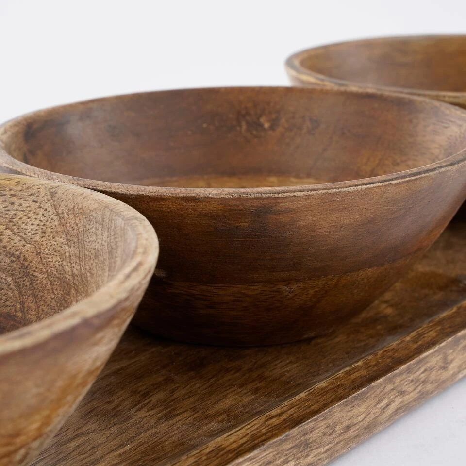 Mica Decorations Tomar Schaaltjes En Dienblad - Donkerbruin - Afbeelding 2