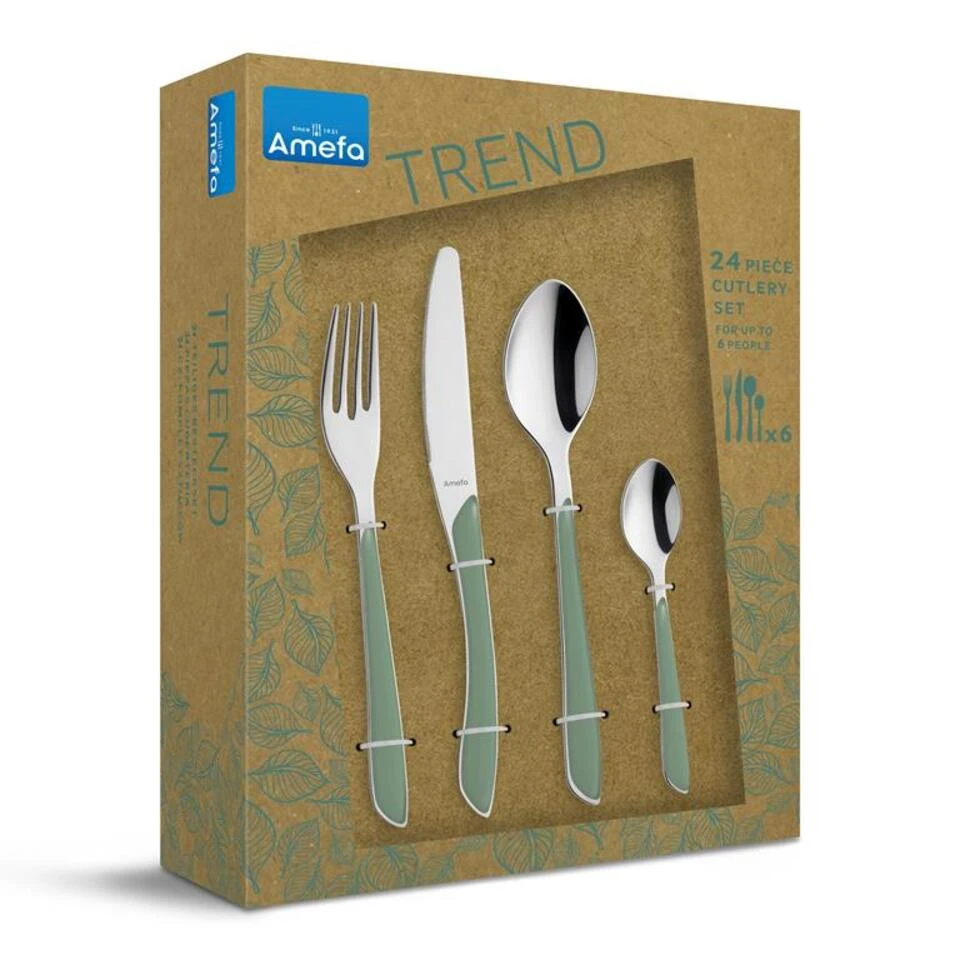 Amefa Eclat Groen Bestek - Set Van 24 - Afbeelding 4