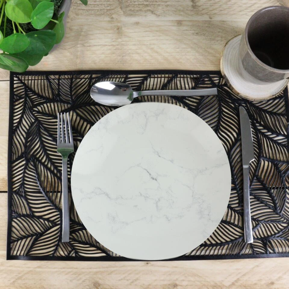 OTIX Diepe Borden Marmer 6 Stuks Pastaborden Soepborden 20 Cm Aardewerk - Afbeelding 2