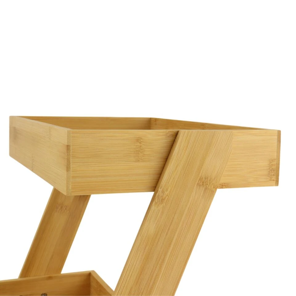 Orange85 Serveertoren Etagere Murale Bamboe 2 Laags Hout 31.5x22.5x26cm - Afbeelding 4