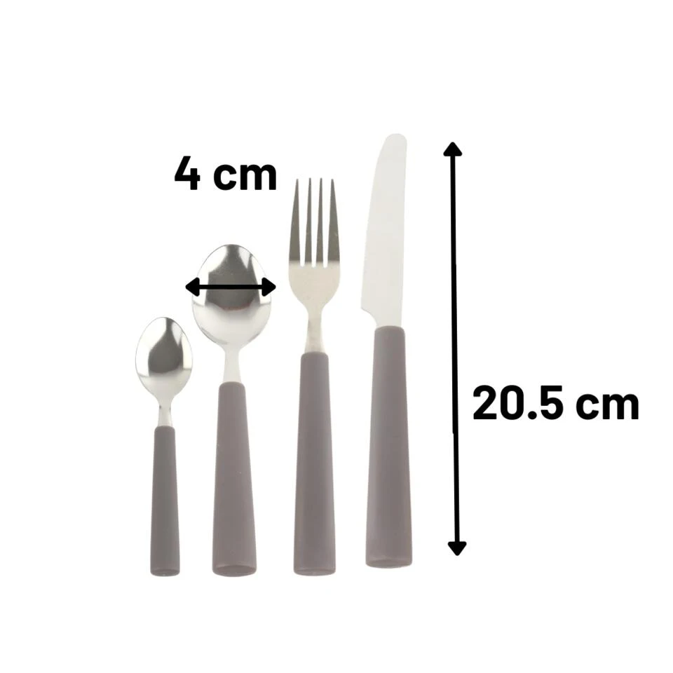 Orange85 Bestekset Met Handvat Antraciet Set Van 16 Bestek - Afbeelding 4