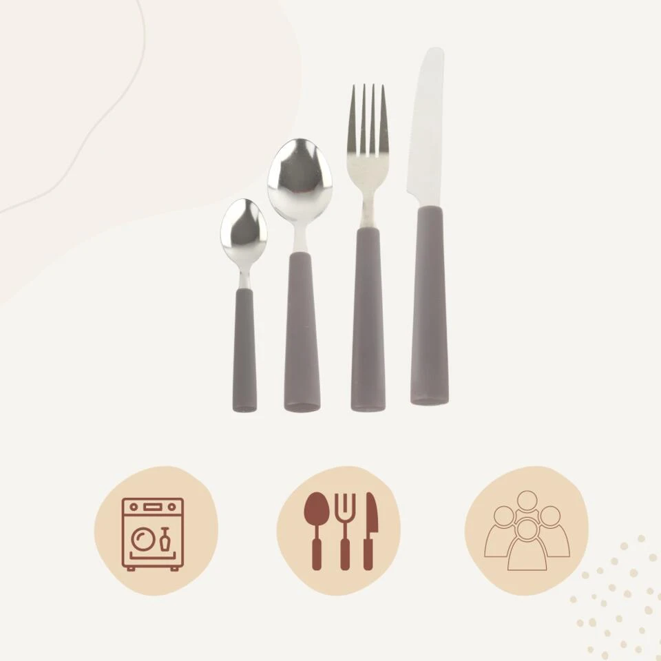 Orange85 Bestekset Met Handvat Antraciet Set Van 16 Bestek - Afbeelding 3