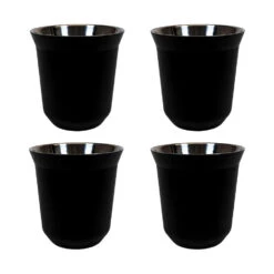 Krumble Espressokopjes Staal Set Van 4 - Zwart