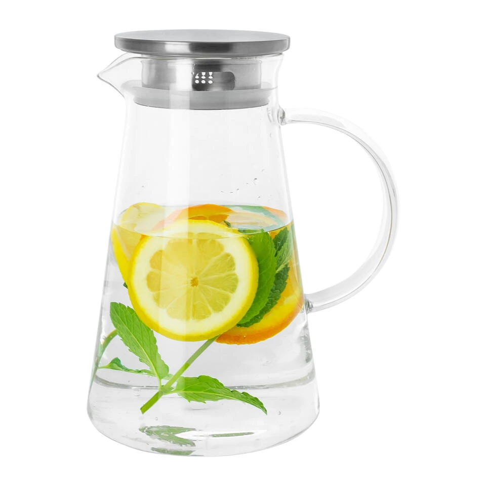Krumble Karaf Met Filter, Handvat En Aluminium Deksel - 1,2 L - Glas - Afbeelding 4