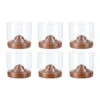 Aretica Whiskey Glas Met Houten Onderzetter - Bruin - Set Van 6