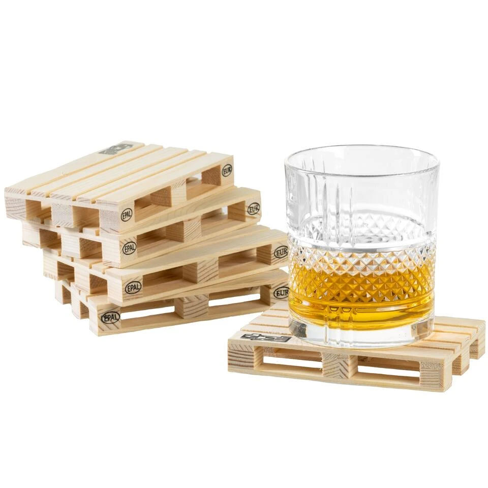 Labyrinth Palette-It - Set Van 5 Houten Onderzetters (12x8 Cm) - Afbeelding 2