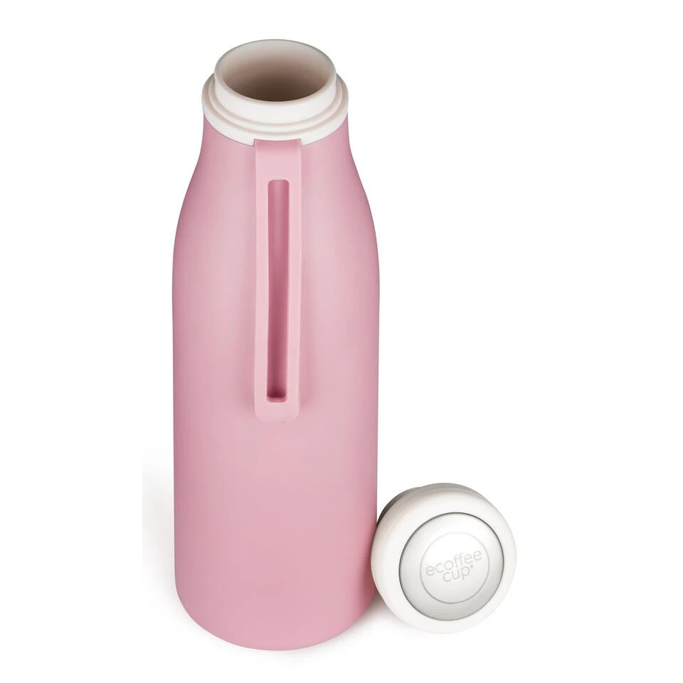 Ecoffee Cup Warm/Koud Dubbelwandig Thermosfles - 500 Ml - Roze - Afbeelding 2