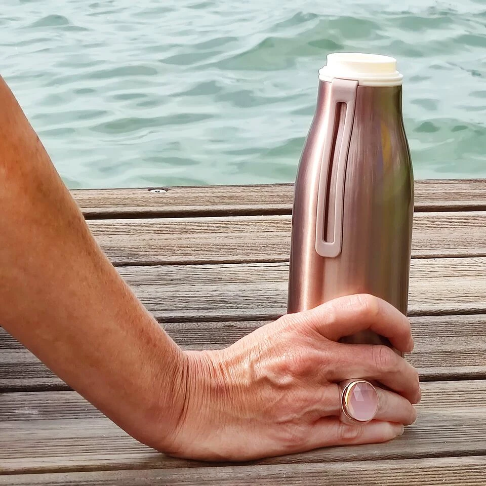 Ecoffee Cup Warm/Koud Dubbelwandig Thermosfles - 500 Ml - Roze - Afbeelding 4