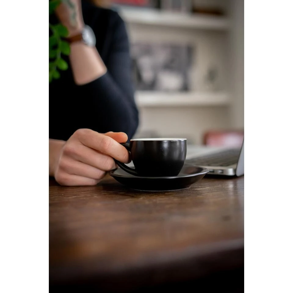 Barista Innovations Nero - Schotel Voor Espressokopje - Set Van 6 - Mat Zwart - Afbeelding 4