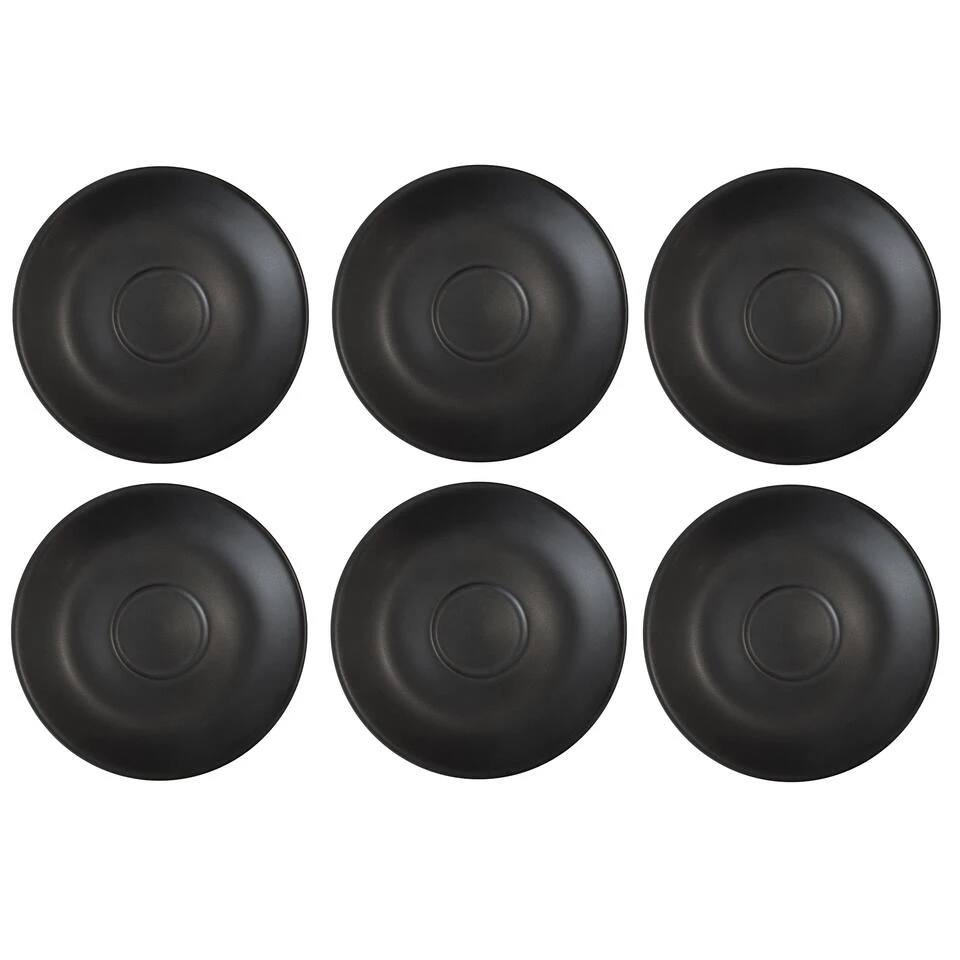 Barista Innovations Nero - Schotel Voor Espressokopje - Set Van 6 - Mat Zwart
