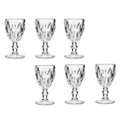 Vivalto Wijnglazen - 6x - Kristal Look - Gouden Rand - 254 Ml