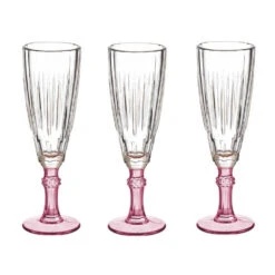 Vivalto - Champagneglazen Exotic Collection Set 6x Op Roze Voet 170 Ml