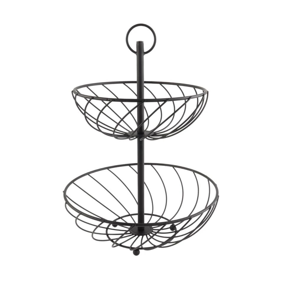 Orange85 Fruitschaal Zwart Etagere Fruitmand 2 Lagen