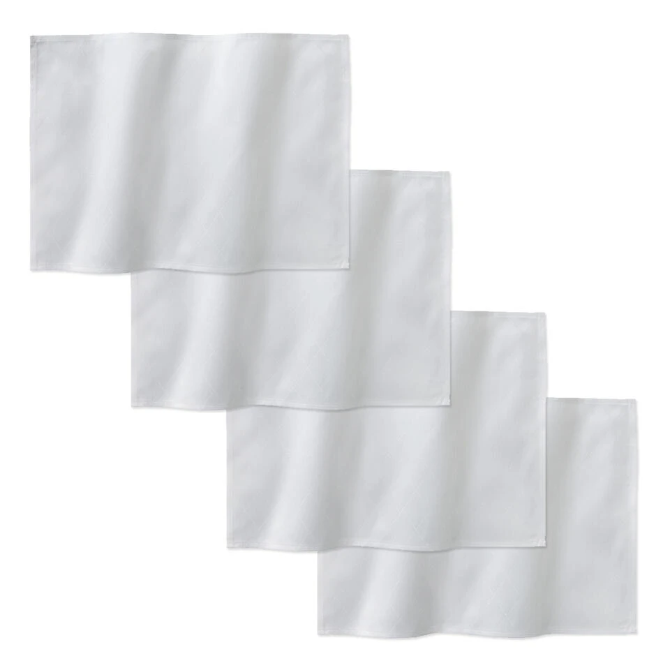 DDDDD Placemat Rhombus - 50x35cm - Wit - 4 Stuks