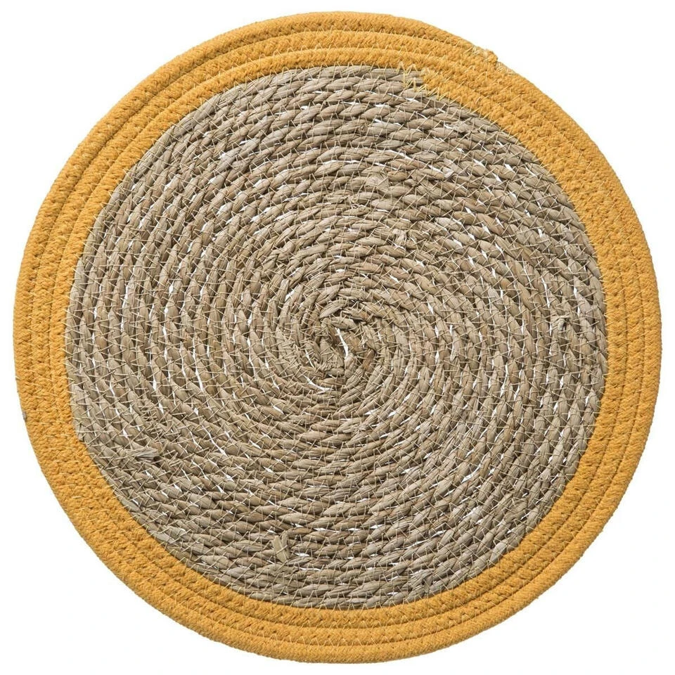 Secret De Gourmet Placemat - Zeegras Geel - Rond - 39 Cm