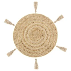 Atmosphera Placemat - Raffia Naturel - Rond - 38 Cm
