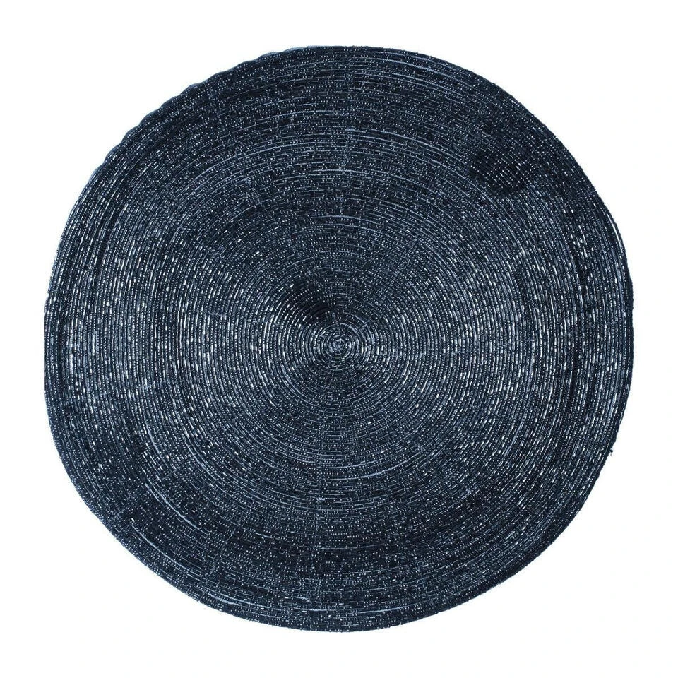 Secret De Gourmet Placemat - Kralen Blauw - Rond - 35 Cm