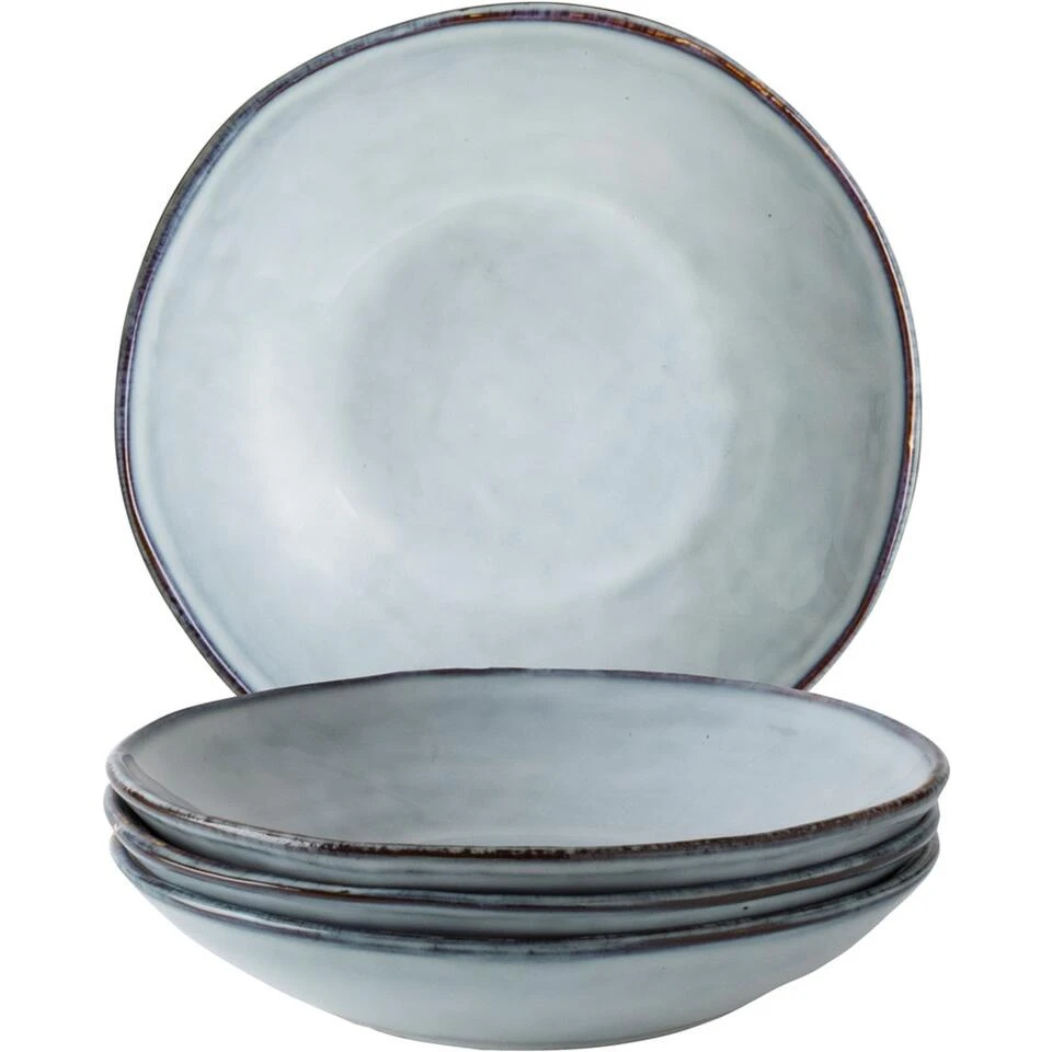 Dutch Rose Giftset 4 Borden Diep 23,5 Cm Blauw - Afbeelding 2