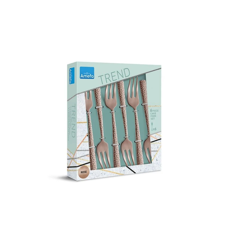 Amefa Felicity - 6 Gebaksvorkjes - Rosé Champagne - Afbeelding 2
