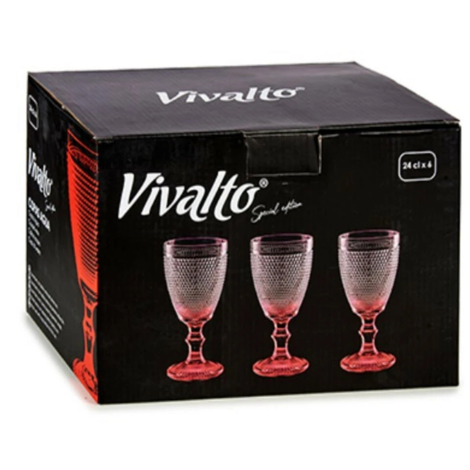 Vivalto - Luxe Wijnglazen Monaco Serie Set 6x Op Gouden Voet 240 Ml - Afbeelding 3