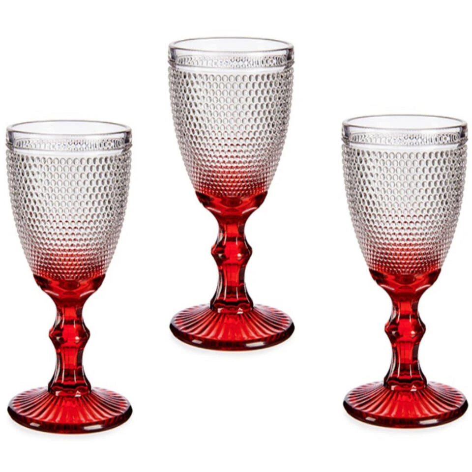 Vivalto - Luxe Wijnglazen Monaco Serie Set 6x Op Gouden Voet 240 Ml