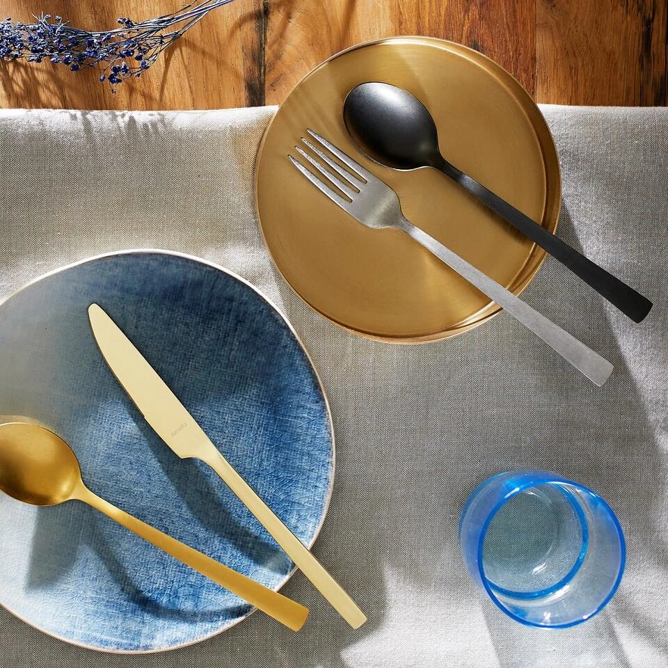 Amefa Manille - 16-delige Bestekset Voor 4 Personen - Stonewash Zwart - Afbeelding 2